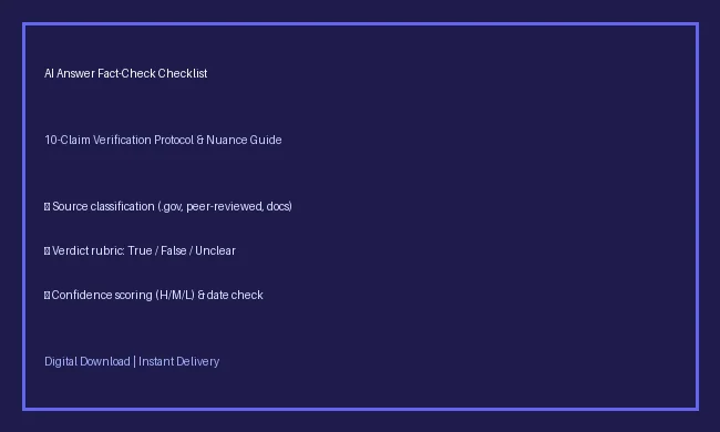 AI Answer Fact-Check Checklist (10 Claims)